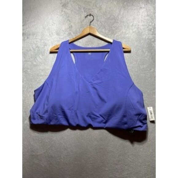 NWT Women's Plus 6X Amzn Essentials Purple Active Sculpt V Neck Sports Bra - Picture 1 of 6